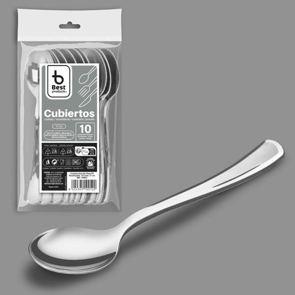 CUCHARA PLATICO PLATA