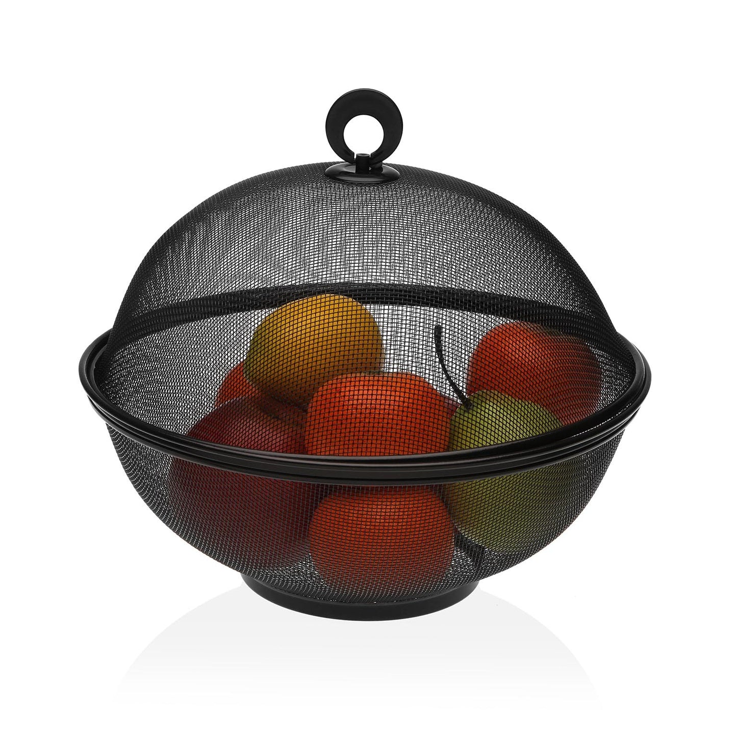 Frutero con tapa negro metal