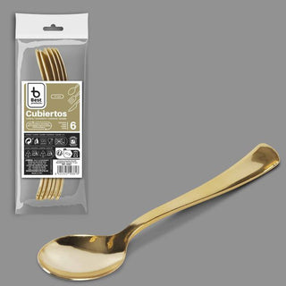 CUCHARA PLASTICO ORO