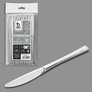 CUCHILLO PLASTICO PLATA