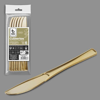 CUCHILLO PLASTICO ORO