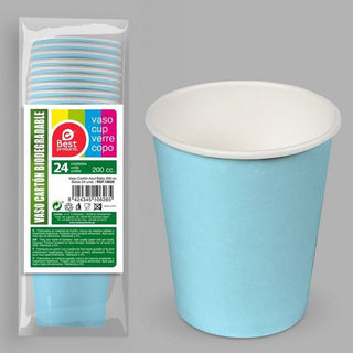 VASO CARTON AZUL BABY