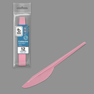 CUCHILLO PLASTICO ROSA