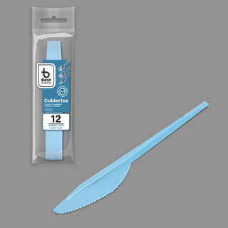 CUCHILLO DE PLASTICO AZUL