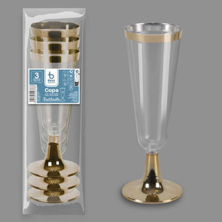 COPA CAVA ORO PLASTICO